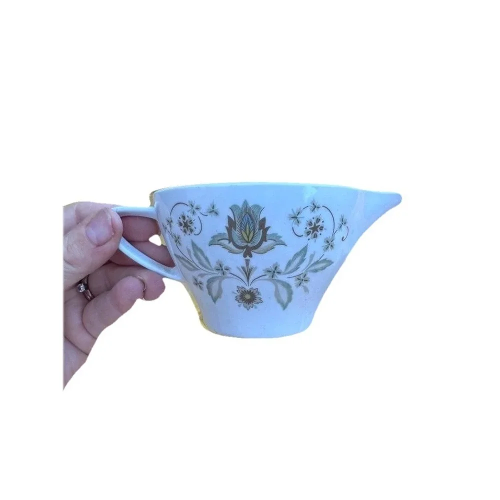 Vintage White Noritake Set of 11 Cups Creamer‎ Green Floral Pattern Melamine